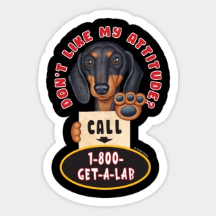 Cute cool Doxie Black Dachshund with Attitude Sticker